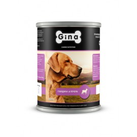 Gina Говядина и Печень-Полнорационный консервированный корм для собак